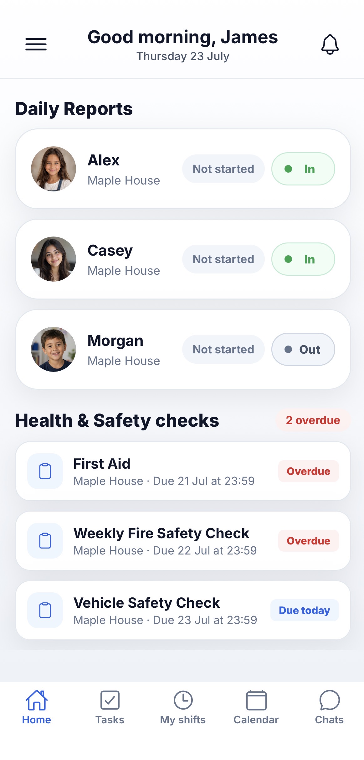 CRIS daily reports on the CRIS mobile app